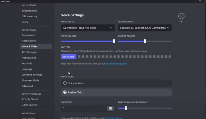 Discord Voice and Video Settings